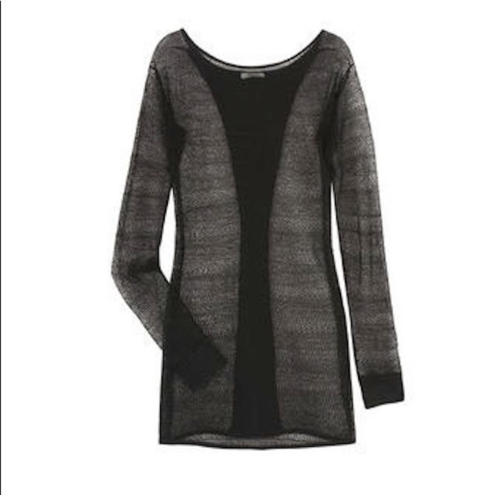 Helmut Lang Sheer Lace Knit Illusion Top